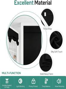 1pc Bedroom Curtain Blocks 99% Of Light, Hook And Loop Design, No Drilling Required, Easy Installation, Room Divider Blackout Curtain