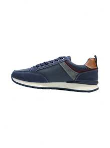Mixed Retro Sneaker - Navy Blue - View 2