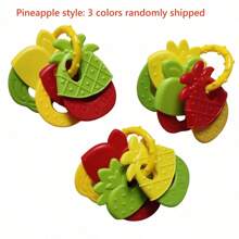 1 件/2 件，水果形硅胶牙胶 - 婴儿出牙胶，用于幼儿磨牙和固定牙齿 - 复活节礼物，摇铃功能，易于清洁，（颜色随机）