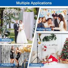 A Set Of Party Background Stand, Large Size 78.7x78.7 Inches Adjustable Photo Background Stand, With 4 Spring Clips, Stand Clips, Christmas Party, Christmas Decoration, Halloween Party, Birthday Party, Holiday, DIY Background Cloth For Use - 黑色 - 查看 7