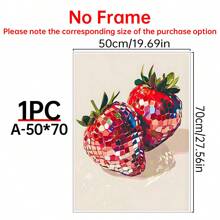 1PC Disco Strawberries Art Print | Wall Art Poster | Glam Disco Ball Red Strawberries | Preppy | | Dorm Room | Valentine Art | Posters For Living Room, Bed Room,Canvas - Multicolor - View 12