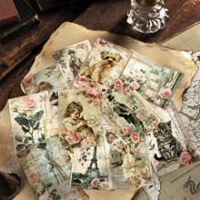 24 Sheets Flower Scrapbook Paper, Sunflower Rose Scrapbook Ppaper Pad For Art Picture Frame Clip Gift Box Packaging Decoration, Background For Student Material Paper Spring, Easter, Back To School Gifts, Mother's Day Decorations, Vision Board Decoration