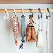 2pcs Hanging Storage PP Material Bag Organizer Racks, Closet Wardrobe Bookbag Hangers For Purse Hat Scarf, Non-Deformed Arch Design - Multicolor - View 5