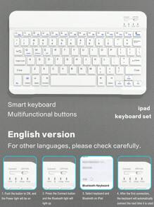 适用于第十代 iPad 的键盘保护套，带无线键盘和笔槽，可拆卸无线蓝牙键盘，150mAh 电池，自动休眠/唤醒功能，适用于 iPad Air4/Air5（第七/八/九代，10.2 英寸），灰紫色 - 淺灰紫 - 查看 6