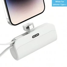 Caricabatterie portatile mini YLYP, 5000mAh, power bank ultra compatto per viaggi, batteria ricaricabile senza fili, compatibile con 14/14Pro/13/12/11/X/8/7/6 Plus e Android Galaxy