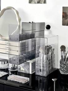 1pc High-End Makeup Brush Holder, Lipstick Rack, Vertical Storage Box For Dressing Table, Requires Installation For Space Saving - Multicolor - View 8
