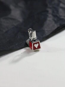 1pc Simple Unique 925 Sterling Silver Lipstick DIY Pendant Women Fine Jewelry Gift