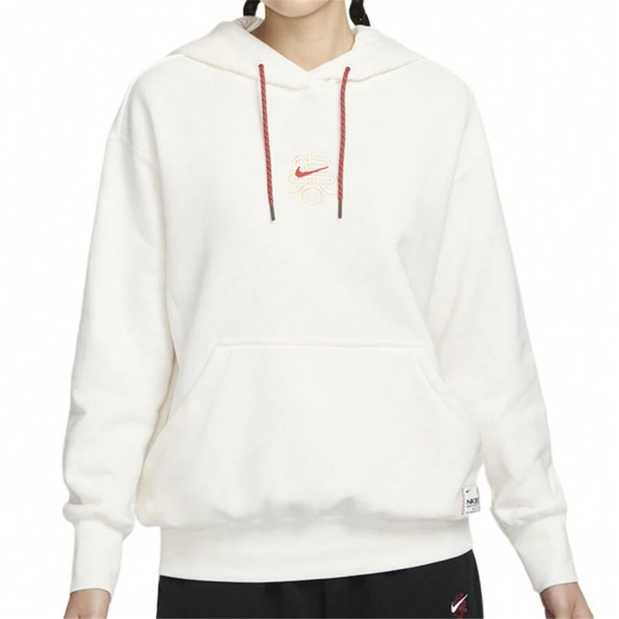 Nike Sportswear NSW OS PO HD Women's Comfortable Oversized Loose Sweatshirt, White, HV8461-133 - White - View 1