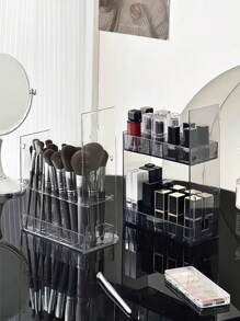 1pc High-End Makeup Brush Holder, Lipstick Rack, Vertical Storage Box For Dressing Table, Requires Installation For Space Saving - Multicolor - View 9