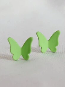 A Pair Of Simple Mini Cute Candy-Colored Butterfly Dripping Oil Small Stud Earrings For Children And Babies, Suitable For Daily Wear - Butterfly - View 6