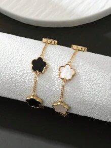 2件男士时尚经典黑白幸运草手链套装 - 三葉草黑加白套裝 - 查看 3