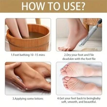 1pc Stainless Steel Pedicure Foot File, Foot Heel Scraper, Foot Rasp Foot File And Callus Remover For Feet, Foot Scrubber For Dead Skin - Black - View 3