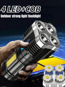 1 szt. 5*LED 4*LED przenośna latarka LED COB światło boczne super jasna latarka wodoodporna akumulatorowa zewnętrzna kempingowa o dużej mocy reflektor