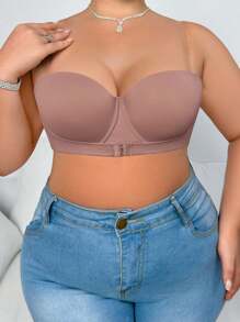 Sous-vêtements polyvalents et lisses rose poussiéreux grande taille, soutien-gorge féminin, fine coupe, confortable et respirant, soutien-gorge push-up côtés avec armatures