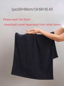 QIBHI 1/2/3pcs Jacquard (Lightweight) Fabric, Not Thick, Choose Towel/Bath Towel, Multiple Sizes Available, Convenient For Home Use And Travel, Guest Use, Terry, Absorbent And Soft, Suitable For Bathroom, Swimming Pool, Luxurious Choice Of Your Preferred Size Shower Towels For Beauty Salon, Hotel Sports,Home Essentials, Towel, Skin Care Bath Towel Sheet - Black - View 13