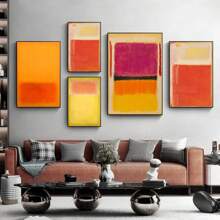 1pc Mark Rothko Abstract Canvas Painting Modern Art Poster And Prints Wall Decorative Pictures For Living Room Home Decoration No Frame - Multicolor - View 1