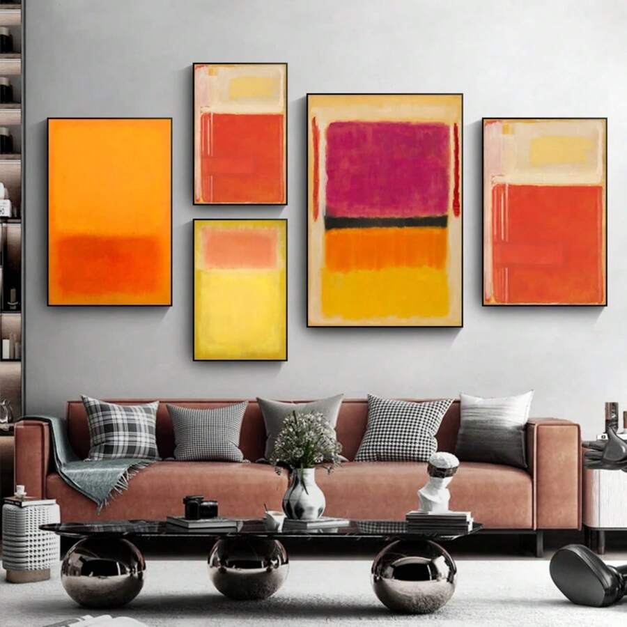 1pc Mark Rothko Abstract Canvas Painting Modern Art Poster And Prints Wall Decorative Pictures For Living Room Home Decoration No Frame - Multicolor - View 1