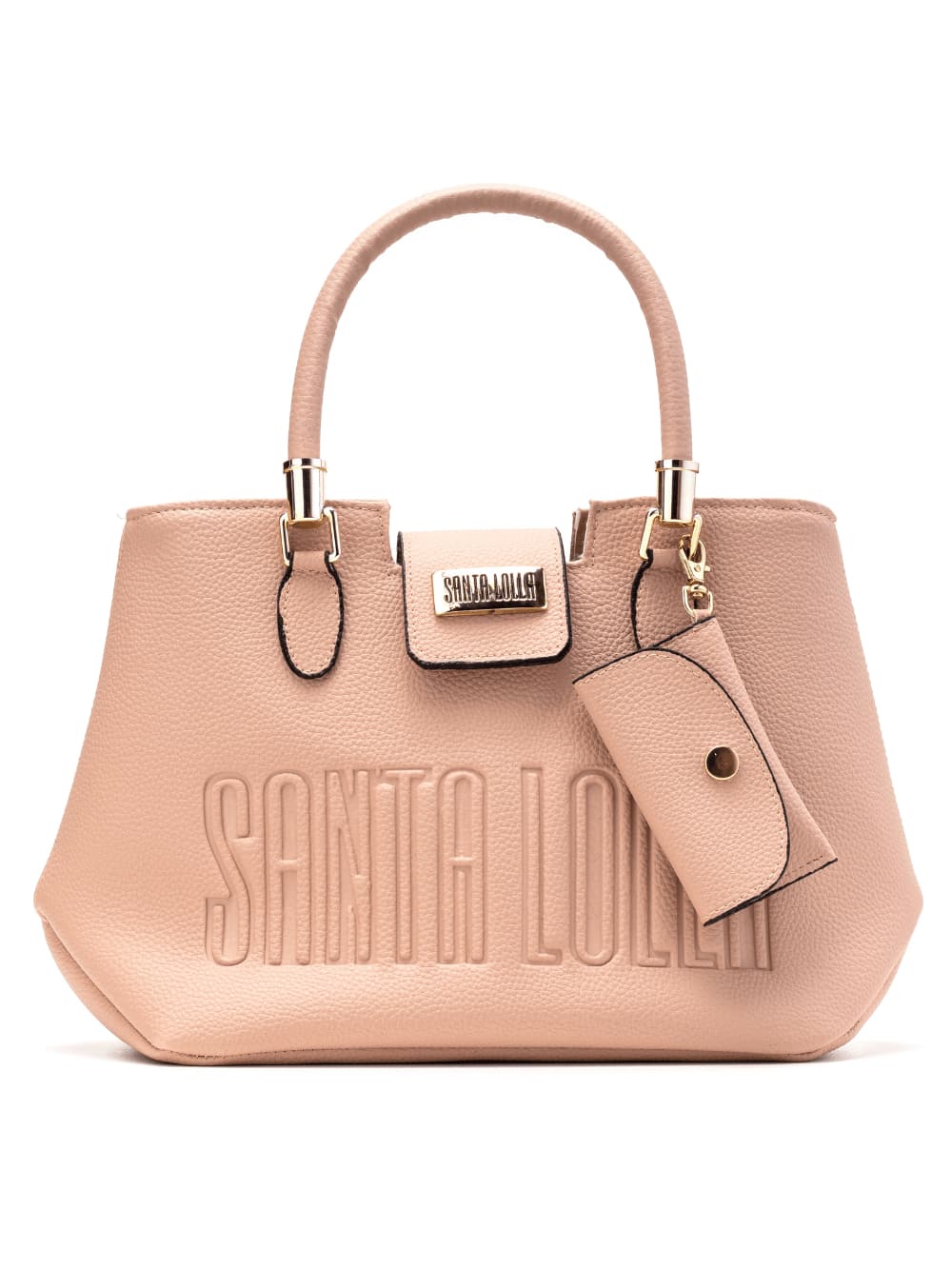 Santa Lolla Lola Shoulder Bag, Spacious Crossbody Bag With Pockets, Leather - 乾枯玫瑰色 - 查看 1