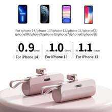 Caricabatterie portatile mini YLYP, 5000mAh, power bank ultra compatto per viaggi, batteria ricaricabile senza fili, compatibile con 14/14Pro/13/12/11/X/8/7/6 Plus e Android Galaxy
