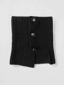 1 件纽扣针织围脖、开衩高领披肩围巾、保暖围脖 - 彩色 - 查看 9