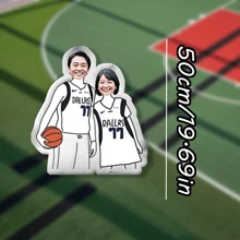 1 Cuscino personalizzato a forma di pallone da basket - Foto personalizzata, regalo ideale per lui, lei, il tuo ragazzo, la tua ragazza, papà, mamma, famiglia e amici | Perfetto per la decorazione d'interni - divano, letto, auto, sala da tè, camera da letto, soggiorno | San Valentino, compleanno, matrimonio, Natale - Carica le immagini per personalizzare i cuscini - Visualizzare 10