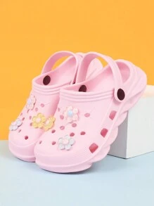 Sandálias de praia ao ar livre chinelos casuais sapatos de caverna infantil sapatos de resina fofos flores coloridas decorativas