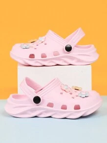 Sandálias de praia ao ar livre chinelos casuais sapatos de caverna infantil sapatos de resina fofos flores coloridas decorativas