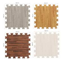 10 piezas, 11,8 pulgadas, Estera de piso tipo madera de alta tenacidad, alfombra de espuma rompecabezas antideslizante, a prueba de humedad y caídas para sala de estar, cocina, dormitorio