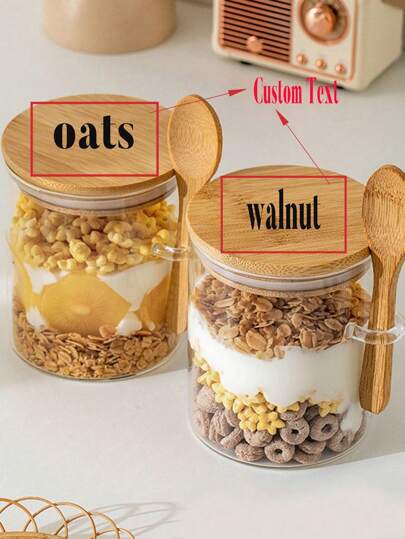 Customizable Multi-Function Storage Jars, Kitchen Grains, Coffee, Sugar, Oatmeal Storage Canisters, Airtight Spice Jars, Custom Name, Great Gift For Mom On Holidays