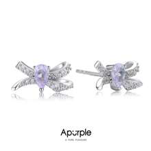 1 Pair Elegant 925 Silver Bowknot Earrings With Cubic Zirconia, Suitable For All Occasions