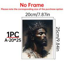 1 幅木框帆布画非洲裔美国艺术耶稣绘画艺术品家居装饰适合卧室客厅浴室完美礼物可直接悬挂、墙壁艺术、海报 - 彩色 - 查看 12