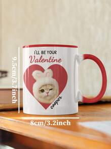 1pc 11Oz Dog Valentine's Day Gifts, With Customized Names And Photos, Simple And Heart-Shaped Designs. Valentine's Day Gifts For Dog Moms, Valentine's Day Dog Mug Gifts, Customized Dog Valentine's Day Gifts, Dog Gift Mugs For Valentine's Day, Customized Dog Mugs, Coffee Cups And Water Cups - Multicolor - View 2