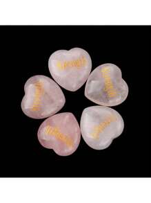 1 件水晶心形 30 毫米雕刻爱情文字婚礼装饰，情人节礼物，天然宝石