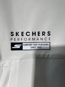Skechers Classic Stand Collar Zip-Up Tracksuit Jacket, Knitted Lightweight Casual Soft Quick-Dry Fabric