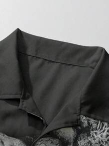 Chemise ample à manches courtes d'été pour hommes avec imprimé graphique décontracté