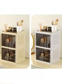 1 Hộp đựng đồ trang điểm để bàn đa chức năng, có thể gấp gọn, hai cửa, dung tích lớn, chống thấm nước và chống bụi, kích thước lớn, thích hợp để bàn trang điểm, đựng dụng cụ làm móng, sơn móng tay và keo dán, dùng trong phòng tắm để đựng son môi, cọ trang điểm, kem dưỡng da, phấn mắt, sơn móng tay và trang sức, cũng như để trên bàn làm việc, trang trí phòng ngủ, phòng tắm, nhà cửa, phòng màu hồng, phòng khách, túi trang điểm, túi đựng mỹ phẩm, túi đựng đồ trang điểm, hộp đựng trang sức, túi nhỏ, giá đựng cọ trang điểm, hộp đựng nước hoa, túi đựng đồ, quà tặng cho phụ nữ, quà Giáng sinh, ý tưởng quà tặng cho phụ nữ, trang trí phòng. - trắng - Xem 5