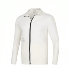 Skechers Classic Stand Collar Zip-Up Tracksuit Jacket, Knitted Lightweight Casual Soft Quick-Dry Fabric