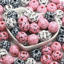 10pcs Cow Printed Beads Wooden Spacer Beads Assorted For Jewelry Making DIY Bracelets & Necklaces - C04130 16mm - View 2