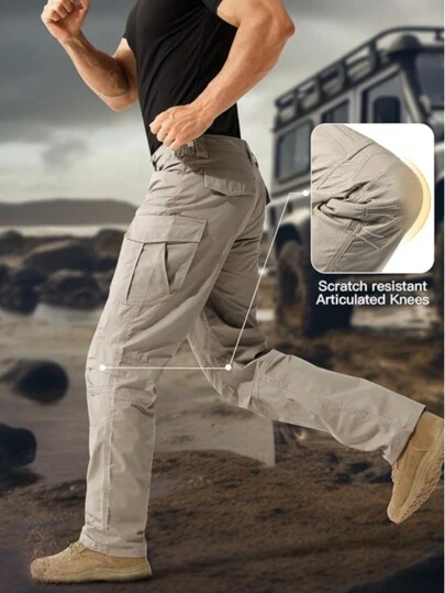Men's Tactical Pants, Water Resistant Ripstop Cargo Pants, Lightweight EDC Work Hiking Pants, Outdoor Apparel