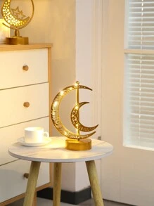 1 pieza de arte de hierro de estilo primaveral con estrella y luna, decoración de luz de noche. Es un elemento decorativo de sobremesa que puede crear una atmósfera maravillosa y es adecuado para lugares como dormitorios, salas de estar, estudios, comedores, etc. También es una excelente opción para regalos.