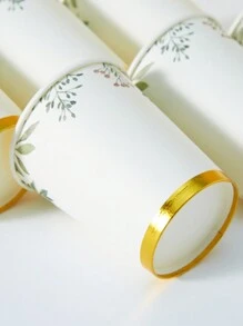 10 piezas/25 piezas Vasos de papel desechables con estampado de hojas estilo chino, adecuados para cumpleaños, reuniones familiares, picnics y decoración de fiestas