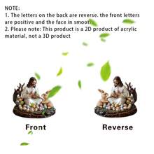 1pc Acrylic Easter Jesus And Rabbit Decoration With Painted Eggs, 2D Hope And Joy Tabletop Decor, Suitable For Home, Office Or Cafe - Unique Gift Idea, Holiday Decoration - Multicolor - View 7
