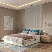 MDF Wood Wall Panels 4 Pcs 3D Fluted Easy Paint Slats DIY Projects Interior Design Stylish Decor Accent Walls - as pic - View 5