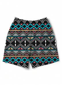 Men's 3D Summer Retro Style Printed Beach Shorts,Hawaiian - Multicolor - View 3
