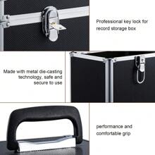 Heavy-Duty 7" Vinyl Record Storage Case - Lockable DJ Flight Carry Case For 50pcs With Durable Design - Black - View 4