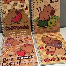 Opciones: 4 piezas/2 piezas/1 pieza, Cuaderno de espiral serie Capibara A5, Cuaderno grueso de Capibara, Libreta para toma de notas de estudiantes, Mini libreta portátil con diseño de delfín, Adecuado como regalo de temporada de vuelta a clases, Regalo perfecto para estudiantes (estilo aleatorio), Se incluye un cuaderno - Multicolor - Ver 1