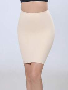 High Waisted Seamless Bodycon Slip Skirt, Thin Waist Cincher, Breathable Shapewear For Women, Slimming Body Sculpting Skirt