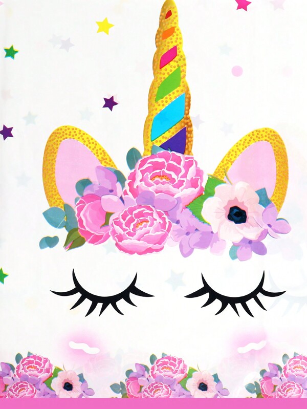 1 pieza Mantel desechable de fiesta con tema de unicornio lindo