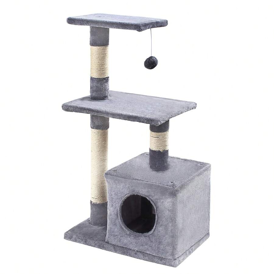 GRANDMA SHARK Cat Tree Tower, Cat Condos With Sisal Scratching Posts, Cat Play House And Rest Place - 50L x 30W x 85H centimetres - 查看 1