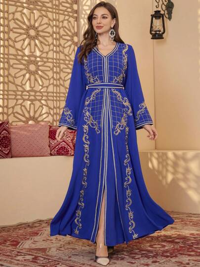 meilun Abito da sera ampio, set abito ricamato